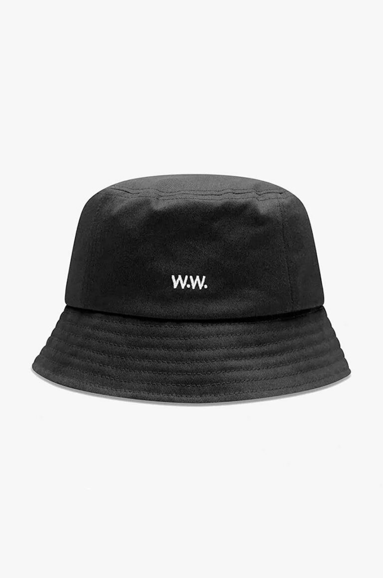 Wood Wood pălărie din bumbac Ossian Bucket Hat 12240817-7083 BLACK culoarea negru