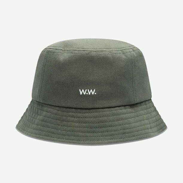 Wood Wood pălărie din bumbac Ossian Bucket Hat 12240817-7083 BLACK culoarea verde