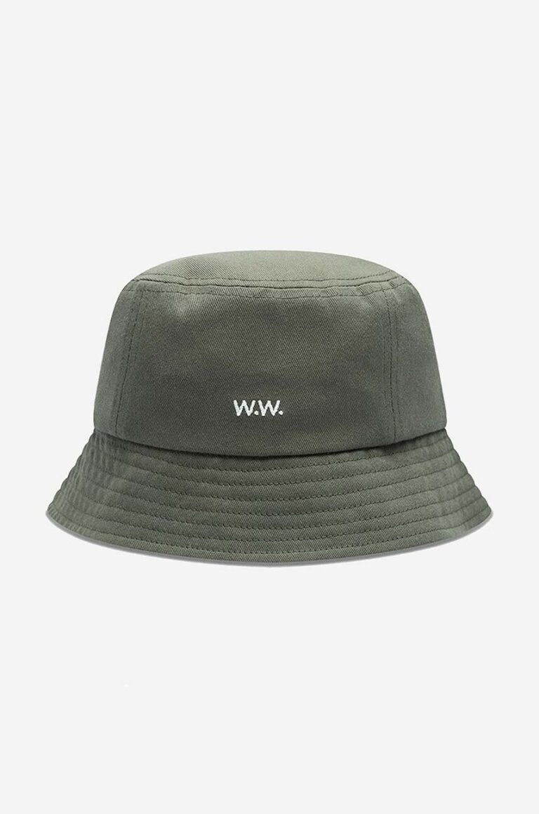 Wood Wood pălărie din bumbac Ossian Bucket Hat 12240817-7083 BLACK culoarea verde