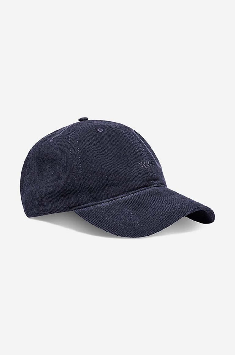 Wood Wood șapcă de baseball din catifea Low profile corduroy cap culoarea bleumarin