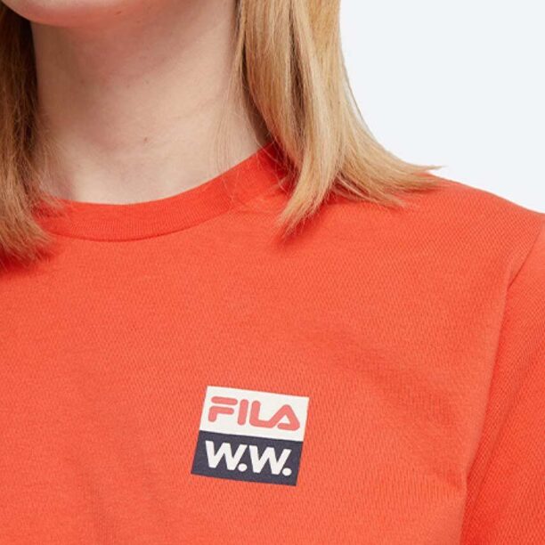 Wood Wood tricou din bumbac Steffi T-Shirt x Fila culoarea portocaliu 688376.B026-ORANGE preţ