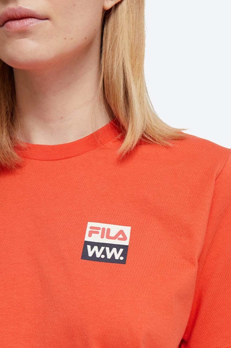 Wood Wood tricou din bumbac Steffi T-Shirt x Fila culoarea portocaliu 688376.B026-ORANGE preţ