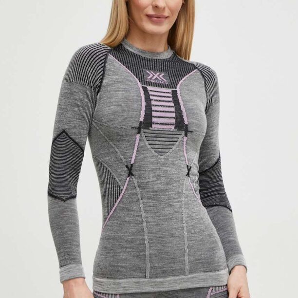 X-Bionic longsleeve funcțional Merino 4.0 culoarea gri