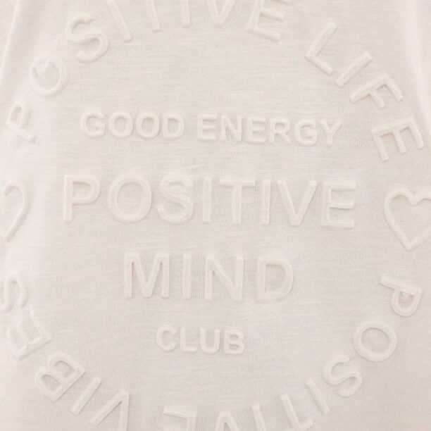 Zwillingsherz Tricou 'Positive Mind'  bej deschis preţ