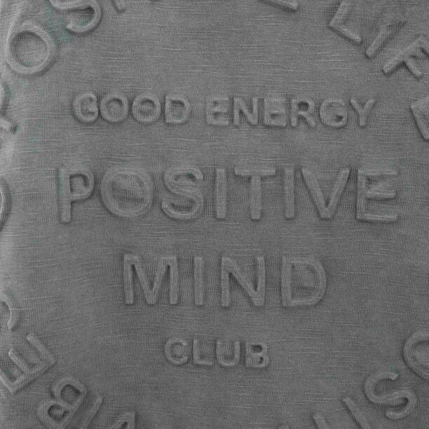 Zwillingsherz Tricou 'Positive Mind'  gri grafit preţ