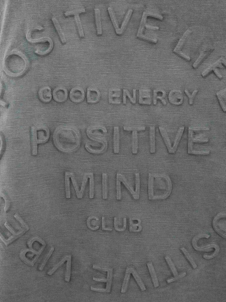 Zwillingsherz Tricou 'Positive Mind'  gri grafit preţ