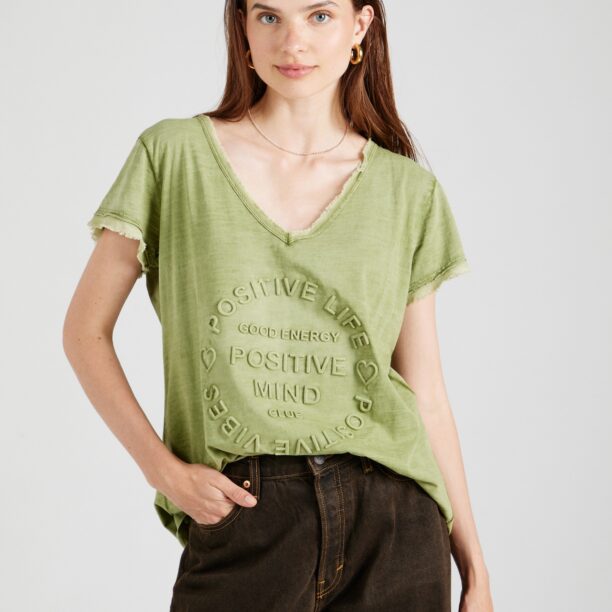 Zwillingsherz Tricou 'Positive Mind'  verde