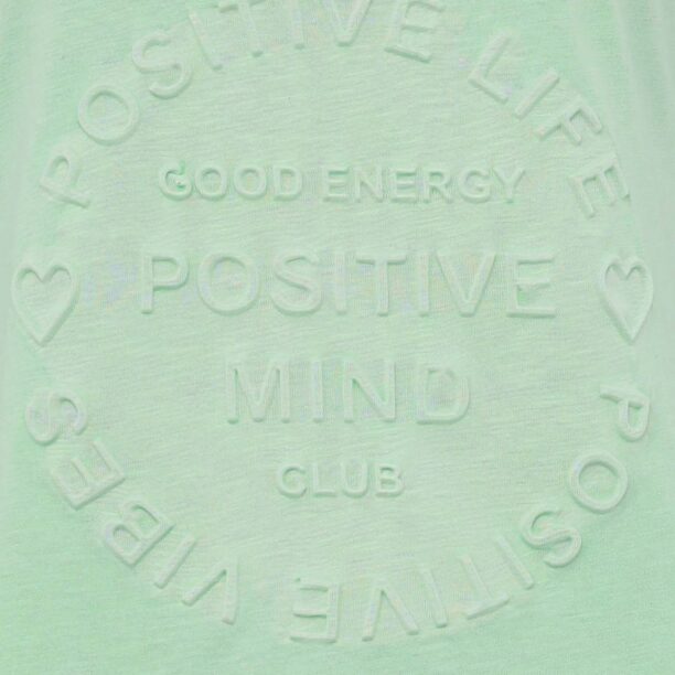 Zwillingsherz Tricou 'Positive Mind'  verde deschis preţ