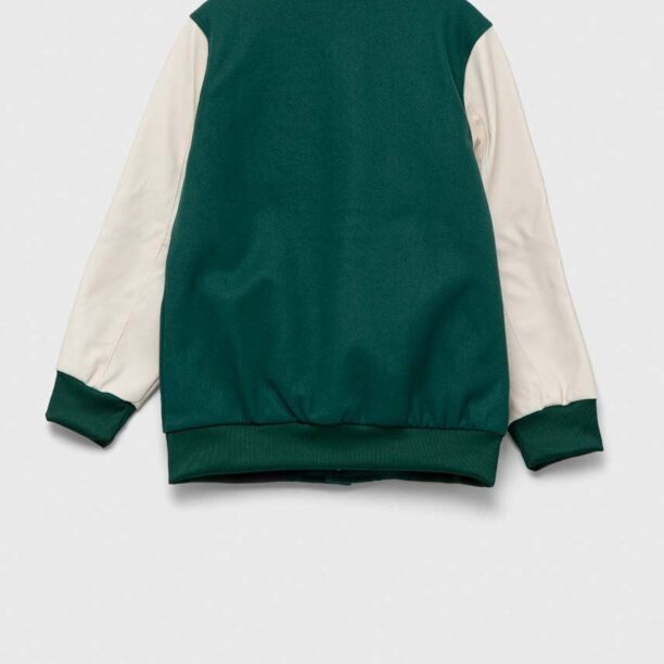 adidas Originals geaca bomber pentru copii culoarea verde preţ