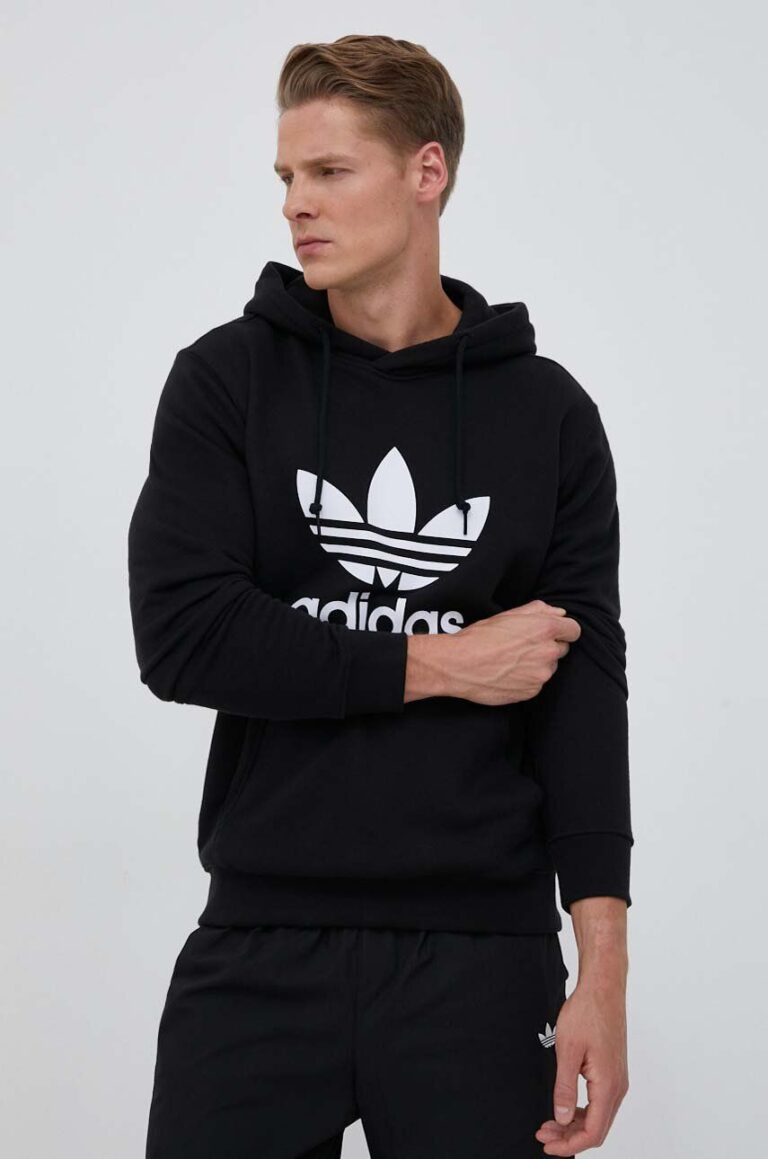 adidas Originals hanorac de bumbac Classics Trefoil Hoodie bărbați