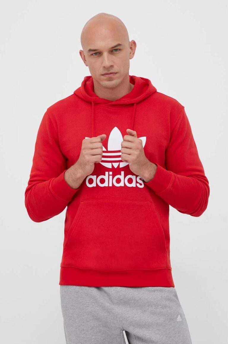 adidas Originals hanorac de bumbac Classics Trefoil Hoodie bărbați