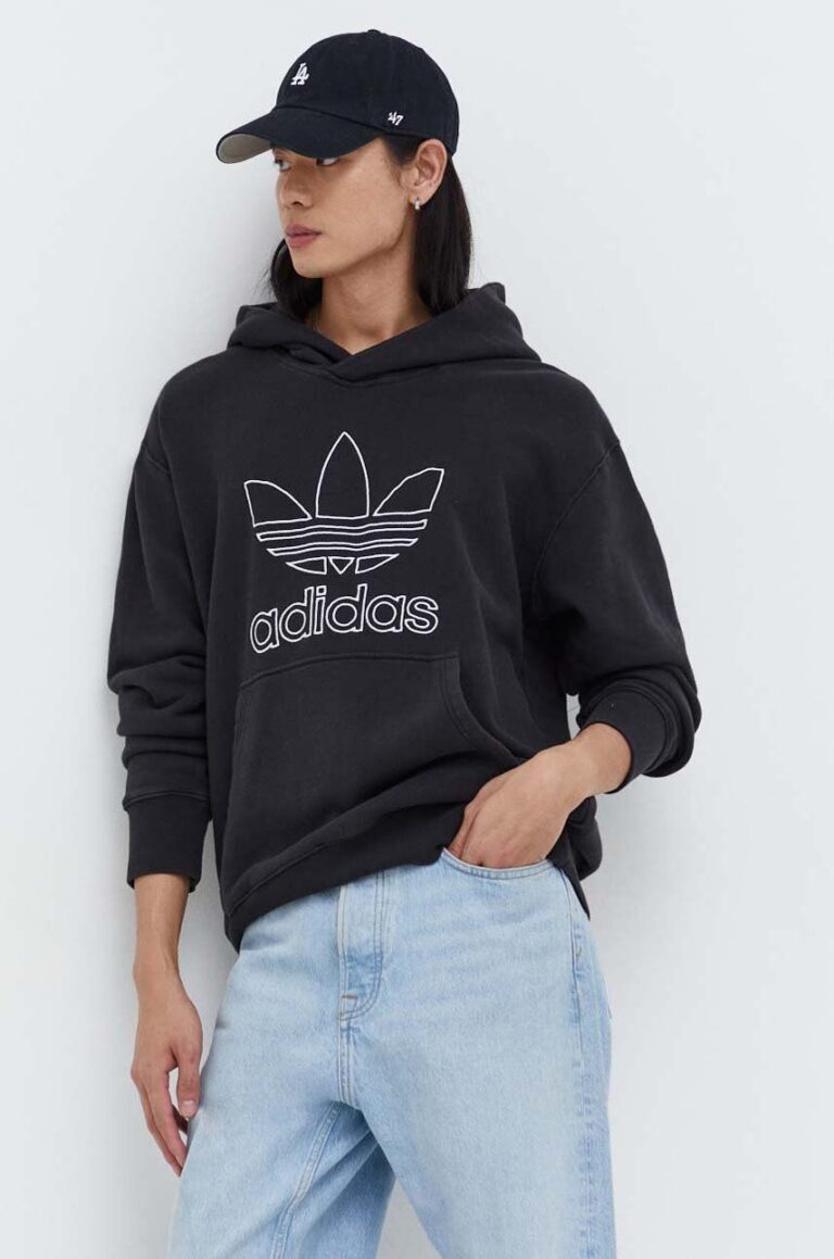 adidas Originals hanorac de bumbac Trefoil Hoodie bărbați