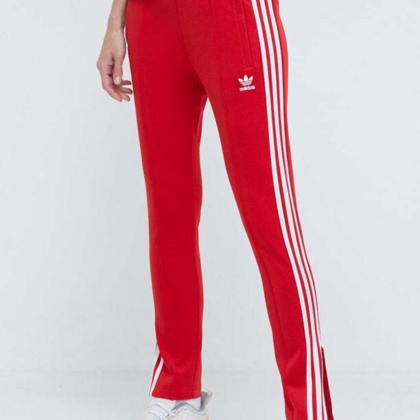 adidas Originals pantaloni de trening SST Classic TP culoarea roșu