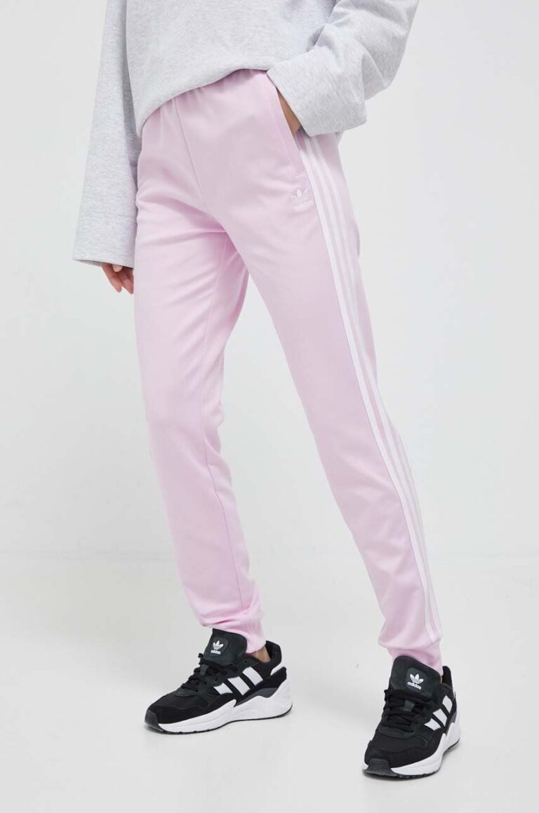 adidas Originals pantaloni de trening culoarea roz