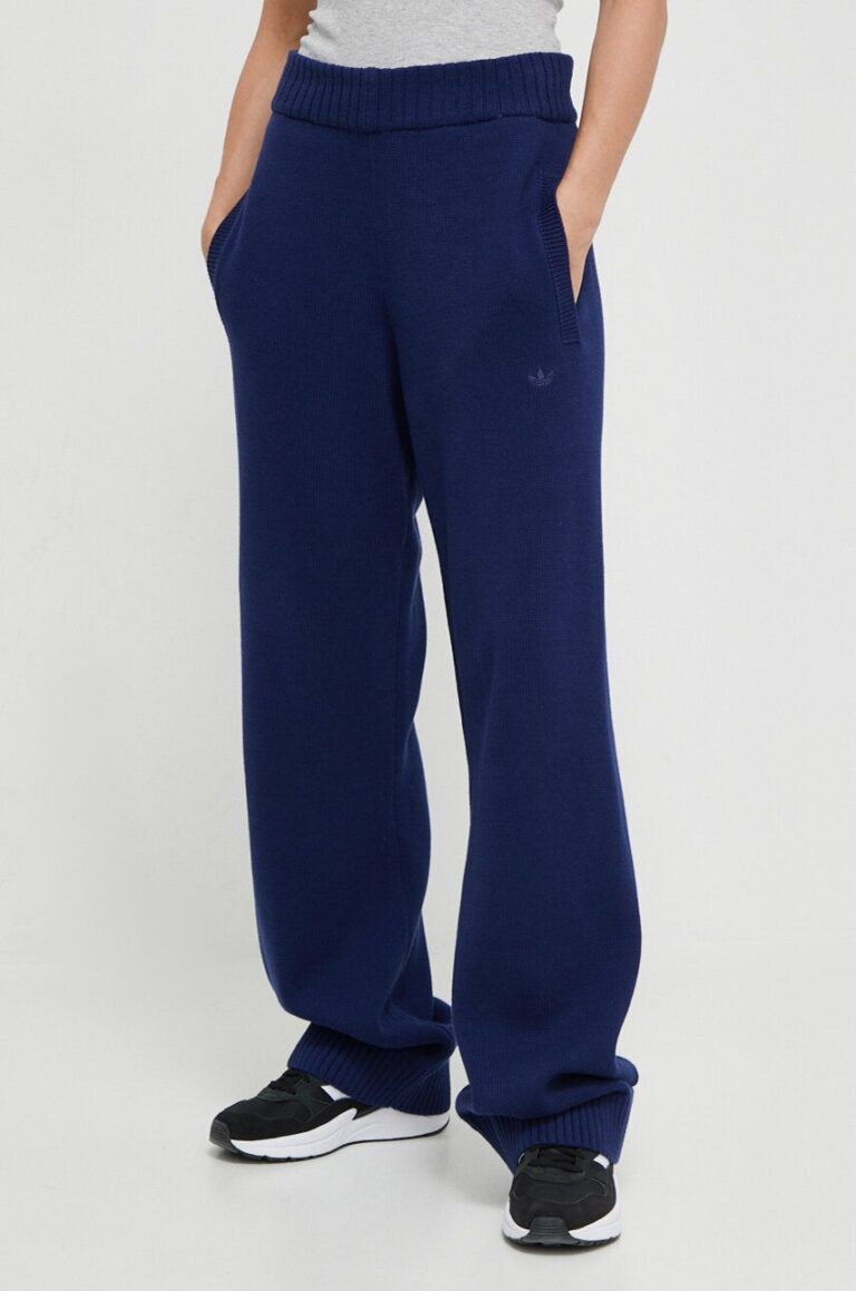 adidas Originals pantaloni de trening din bumbac culoarea albastru marin