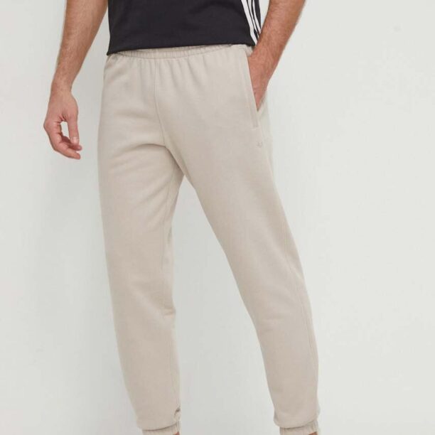 adidas Originals pantaloni de trening din bumbac culoarea bej