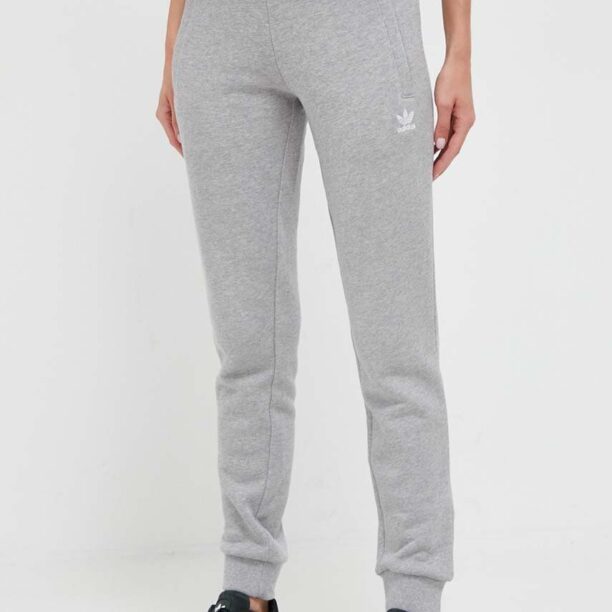 adidas Originals pantaloni de trening din bumbac culoarea gri