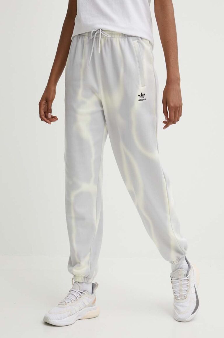 adidas Originals pantaloni de trening din bumbac culoarea gri