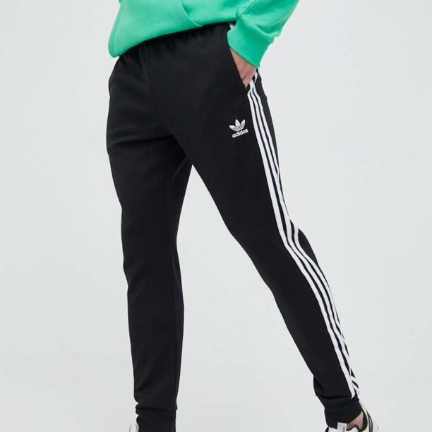 adidas Originals pantaloni de trening din bumbac culoarea negru