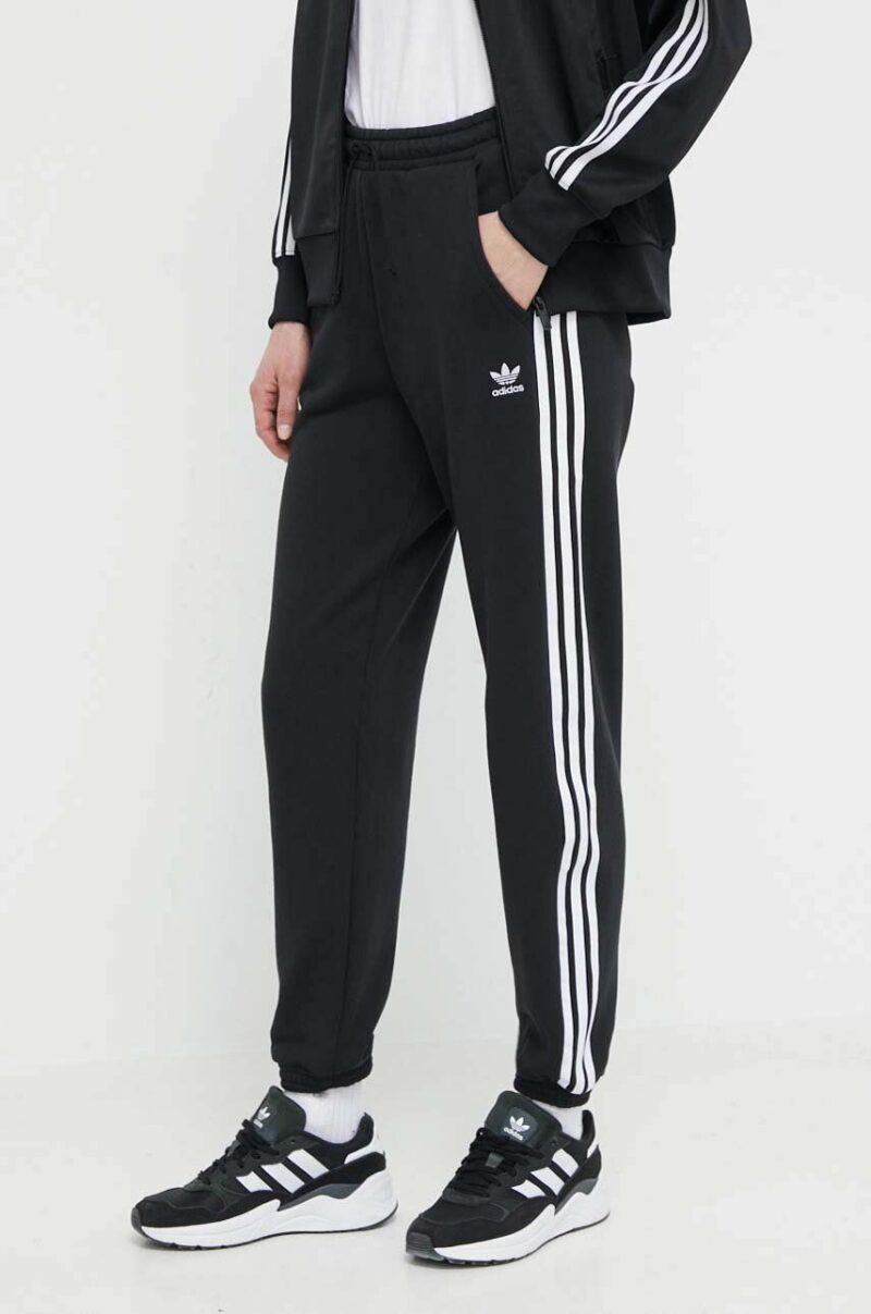 adidas Originals pantaloni de trening din bumbac culoarea negru