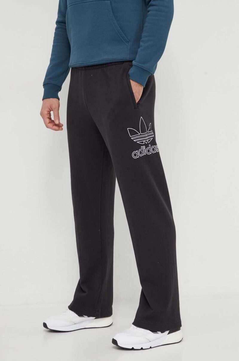 adidas Originals pantaloni de trening din bumbac culoarea negru