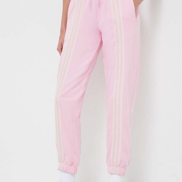 adidas Originals pantaloni de trening din bumbac culoarea roz