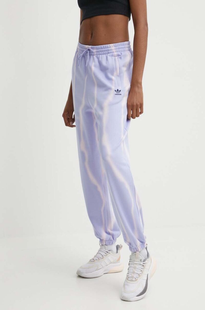 adidas Originals pantaloni de trening din bumbac culoarea violet