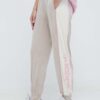 adidas Originals pantaloni de trening din velur culoarea bej