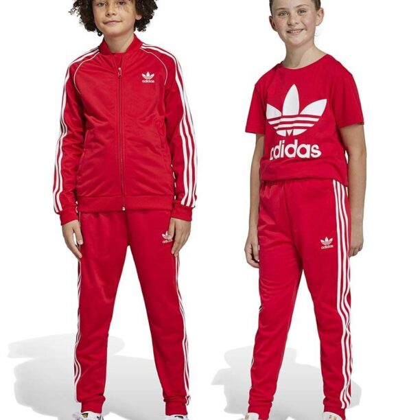 adidas Originals pantaloni de trening pentru copii culoarea rosu