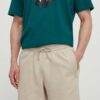 adidas Originals pantaloni scurti din bumbac culoarea bej