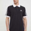 adidas Originals polo de bumbac Adicolor Classics 3-Stripes culoarea negru