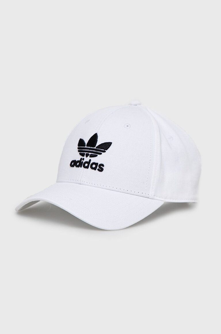 adidas Originals șapcă de baseball din bumbac culoarea alb