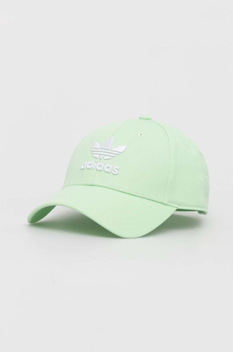 adidas Originals șapcă de baseball din bumbac culoarea verde