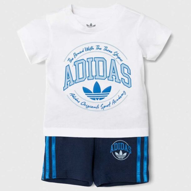 adidas Originals set de bumbac pentru bebelusi culoarea albastru marin