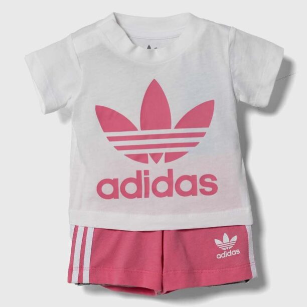 adidas Originals set de bumbac pentru copii culoarea roz