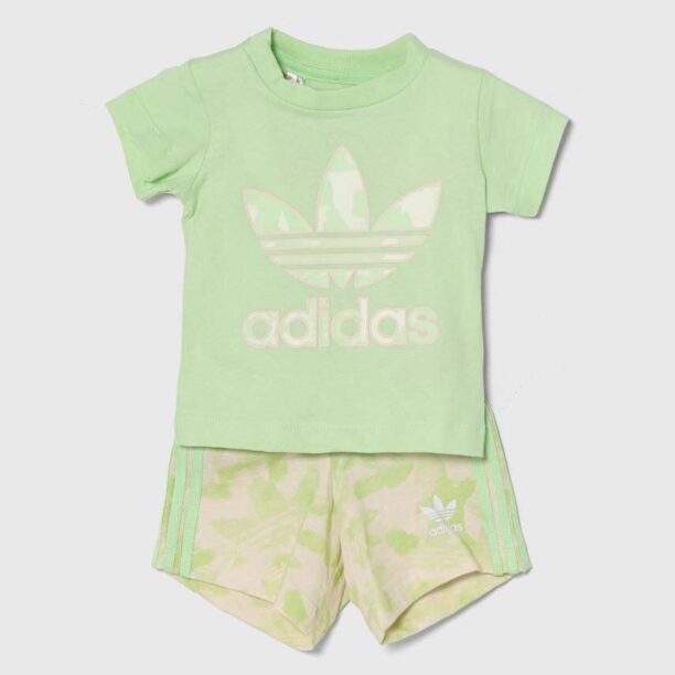 adidas Originals set de bumbac pentru copii culoarea verde