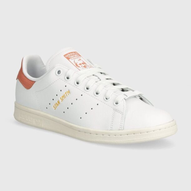 adidas Originals sneakers din piele Stan Smith W culoarea alb