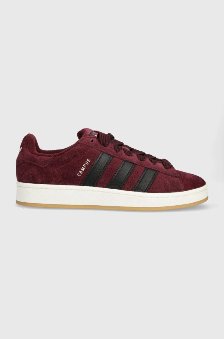 adidas Originals sneakers din piele întoarsă Campus 00s culoarea bordo