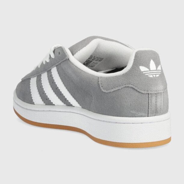 adidas Originals sneakers din piele întoarsă Campus 00s culoarea gri HQ6507 preţ