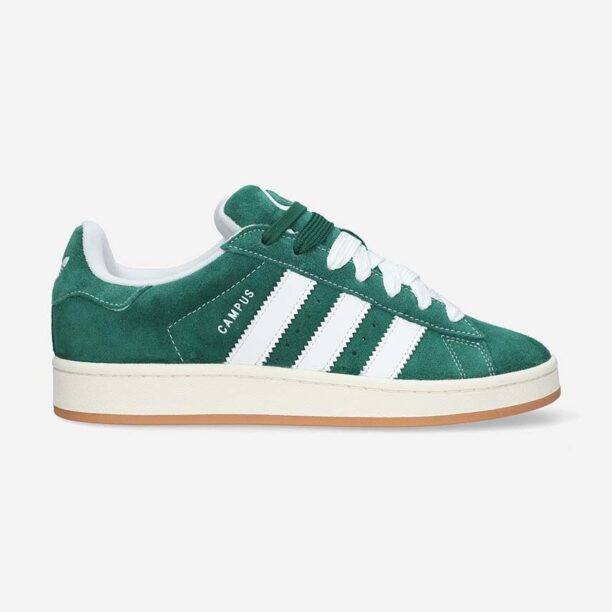 adidas Originals sneakers din piele întoarsă Campus 00s culoarea verde H03472