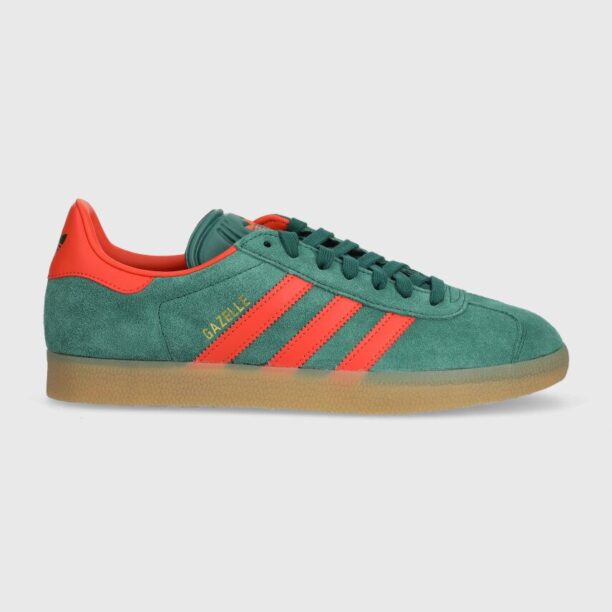 adidas Originals sneakers din piele întoarsă Gazelle culoarea verde