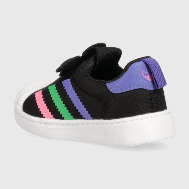 adidas Originals sneakers pentru copii SUPERSTAR 360 culoarea negru preţ