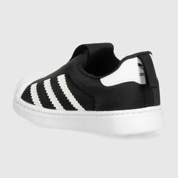 adidas Originals sneakers pentru copii SUPERSTAR 360 culoarea negru preţ