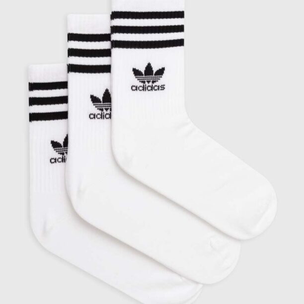 adidas Originals sosete 3-pack culoarea alb