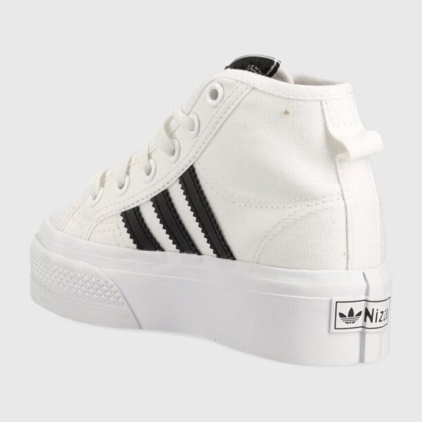 adidas Originals tenisi copii NIZZA PLATFORM MID culoarea alb preţ