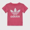 adidas Originals tricou de bumbac pentru copii TREFOIL TEE culoarea roz