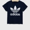 adidas Originals tricou de bumbac pentru copii culoarea albastru marin