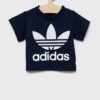 adidas Originals tricou de bumbac pentru copii culoarea albastru marin