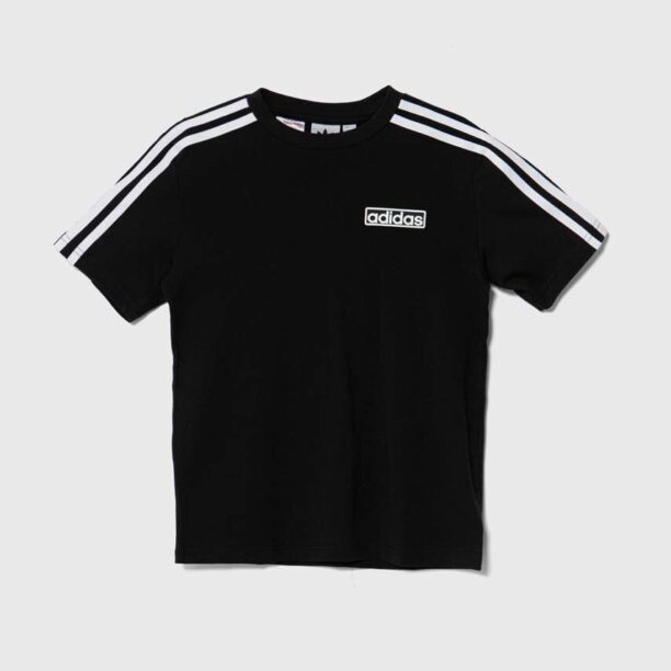 adidas Originals tricou de bumbac pentru copii culoarea negru