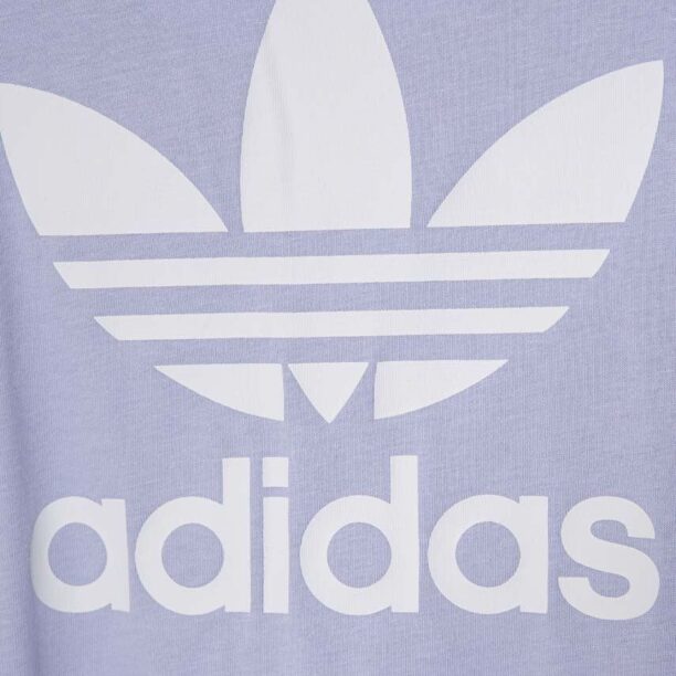 adidas Originals tricou de bumbac pentru copii culoarea violet preţ